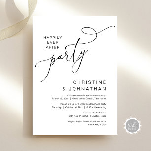 Invitation Le New Mr and Mrs, Mariage Elopement Dinner Party