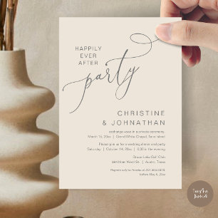 Invitation Le New Mr and Mrs, Mariage Elopement Dinner Party