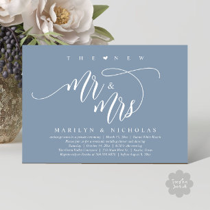 Invitation Le New Mr and Mrs, Modern Mariage Dinner Party