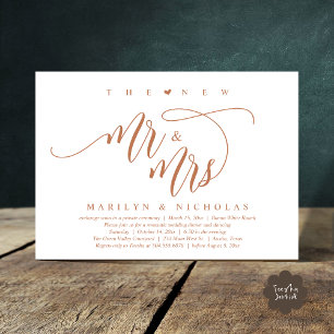 Invitation Le New Mr and Mrs, Modern Mariage Dinner Party