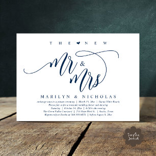 Invitation Le New Mr and Mrs, Modern Mariage Dinner Party