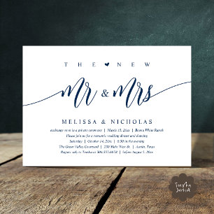 Invitation Le New Mr and Mrs, Modern Mariage Dinner Party