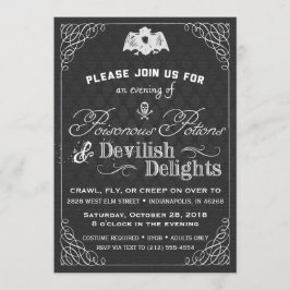 Invitation Le noir et le blanc de l'Halloween classique et le