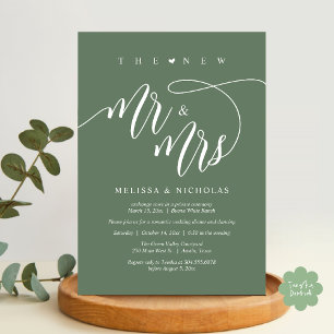 Invitation Le nouveau dîner de mariage moderne Mr et Mrs