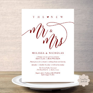 Invitation Le nouveau dîner de mariage moderne Mr et Mrs