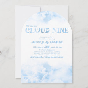 Invitation Le Nuage Neuf Cloud Fluffy Baby Boy Douche