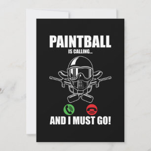 Invitation Le paintball appelle le cadeau de marqueur de joue