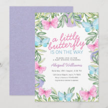 Le papillon du jardin sur le Baby shower de la fil