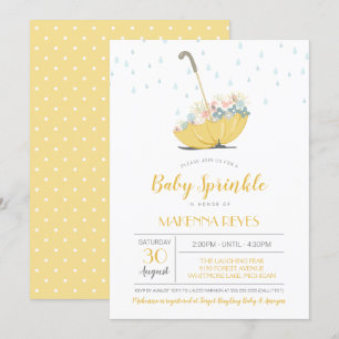 Invitation Le parapluie avec le bébé neutre de genre de