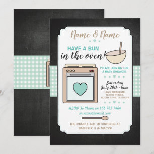 Invitation Le parti Baby shower Bun au four La révélation du 