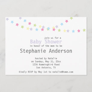Invitation Le pastel coloré de baby shower tient le premier