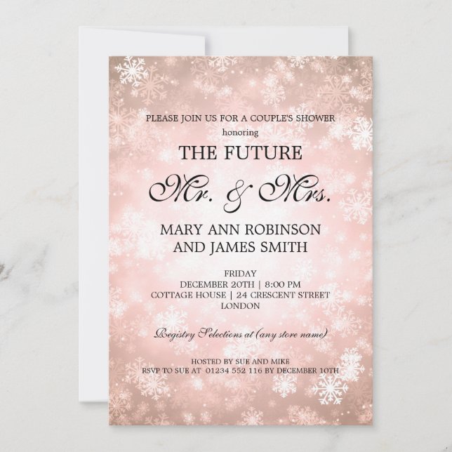 Invitation Le pays des merveilles d'hiver de M. Mme Couples (Devant)
