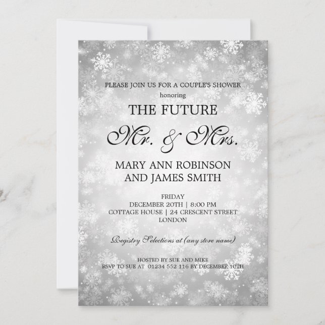 Invitation Le pays des merveilles d'hiver de M. Mme Couples (Devant)