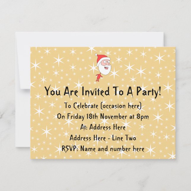 Invitation Le père noël drôle, sur le profil sous convention (Devant)