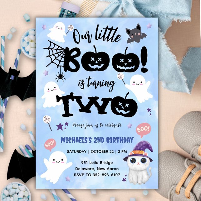 Invitation Le Petit Boo Tournera DEUX | Halloween 2e annivers (Créateur téléchargé)
