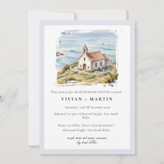 Invitation Le Petit Chapelle au bord de la mer Dîner de répét