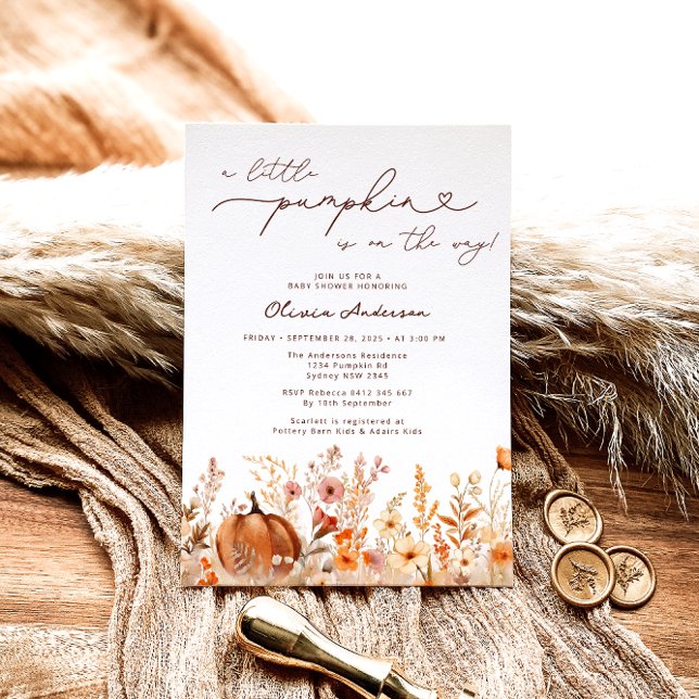 Invitation Le petit Citrouille est sur le Baby shower Way Mea (Créateur téléchargé)