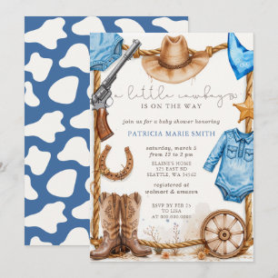 Invitation Le Petit Cow-Boy Est En Route Garçon Baby Shower
