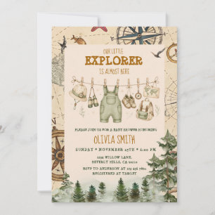 Invitation Le petit explorateur est presque là Baby Shower