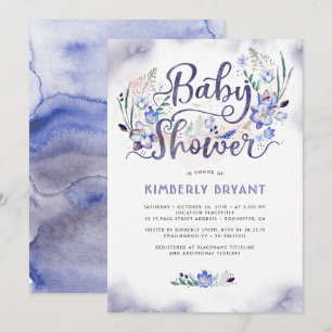 Invitation Le petit homme de la flore bleue - Baby shower des