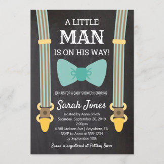 Invitation Le petit homme suspend le Baby shower du garçon Ba