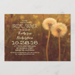 Invitation le pissenlit mignon fleurit douche nuptiale