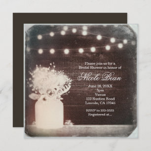 Invitation Le pot de maçon chic vintage de Boho allume