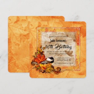 Invitation Le poulet et l'automne doré quittent la fête d'ann