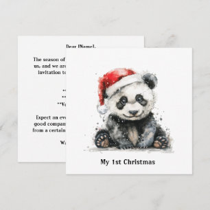 Invitation Le premier Noël de Bamboo Bear, personnalisé