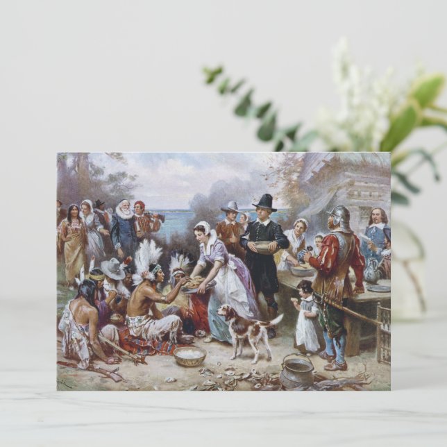 Invitation Le premier Thanksgiving de Jean Ferris c. 1912 (Debout devant)