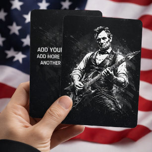 Invitation Le président Abraham Lincoln jouant de la guitare