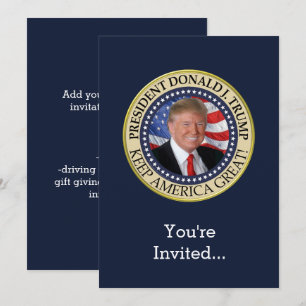 Invitation Le président Donald Trump 2020 garde l'Amérique gr