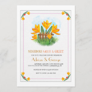 Invitation Le rassemblement jaune de crocus et saluent