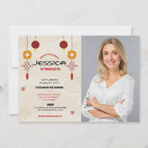 Invitation Le restaurant chinois Anniversaire de fête Emporte