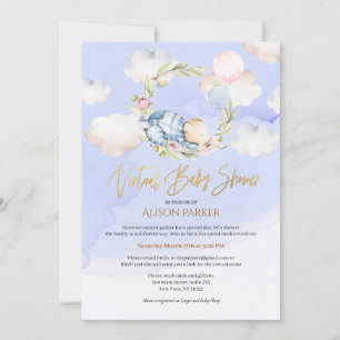 Invitation Le rêve nuageux de l'ours des bois   Baby shower v