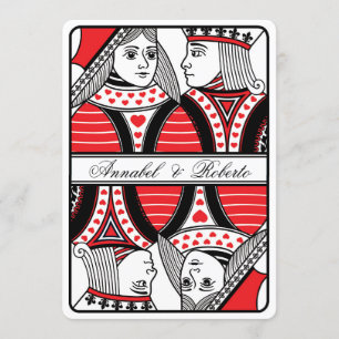 Invitation Le roi et la reine des coeurs Jouer Mariage de car