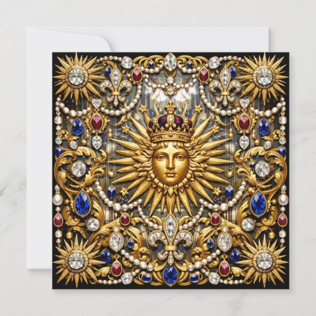 Invitation Le Roi Soleil Versailles français orné (Devant)