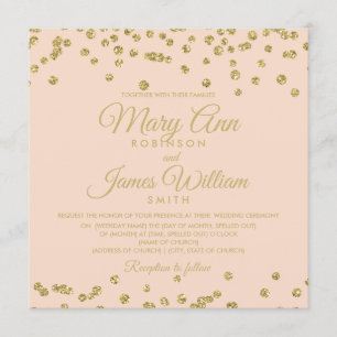 Invitation Le rose de confettis de parties scintillantes de