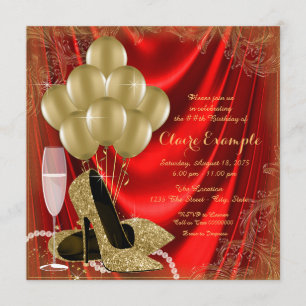 Invitation Le rouge de la femme et les parties scintillantes