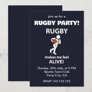 Invitation Le Rugby Me Fait Me sentir Vivant  Parti de Rugby