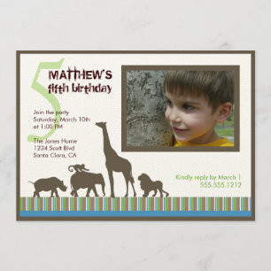 Invitation Le safari barre l'invitation de photo