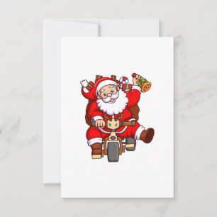 Invitation le santa claus livre des boîtes-cadeaux sur une