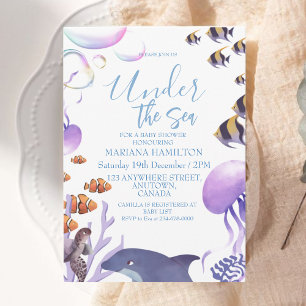 Invitation Le Sea Baby Boy Douche Océan Animaux