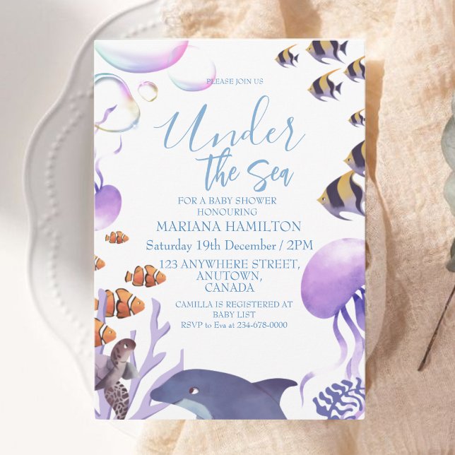 Invitation Le Sea Baby Boy Douche Océan Animaux (Créateur téléchargé)