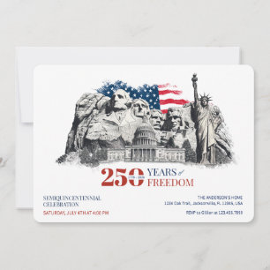 Invitation Le Semiquincentenaire de l'Amérique 250 Ans de Lib