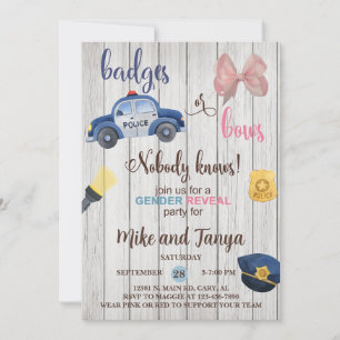 Invitation Le sexe de la voiture de police ou des Bows révèle