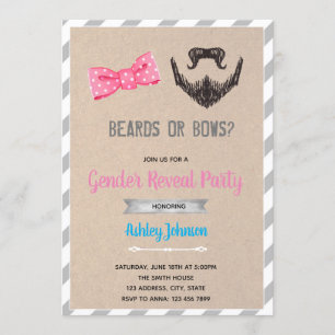 Invitation Le sexe des vaches ou des barbes révèle l'invitati