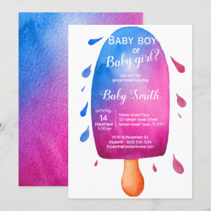 Invitation Le sexe mou révèle l'aquarelle