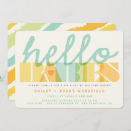 Invitation Le Sip moderne de bébé de jumeaux de bébés de