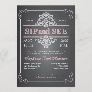 Invitation Le Sip vintage de bébé de tableau et voient